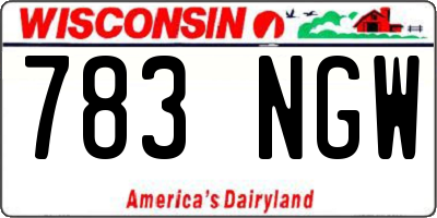 WI license plate 783NGW