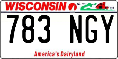 WI license plate 783NGY