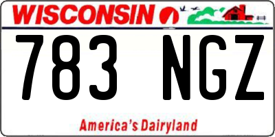 WI license plate 783NGZ