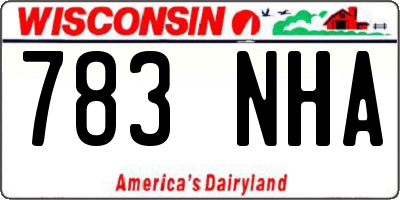 WI license plate 783NHA