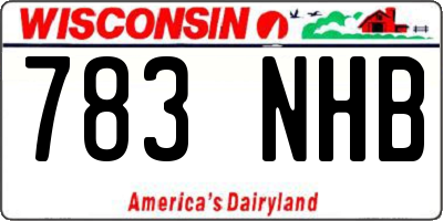 WI license plate 783NHB