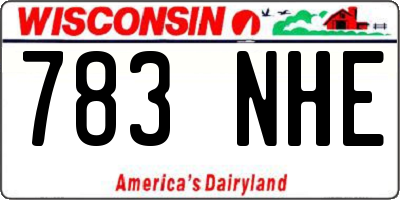WI license plate 783NHE