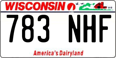 WI license plate 783NHF