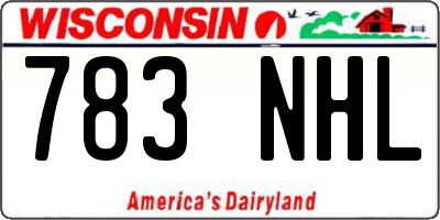 WI license plate 783NHL