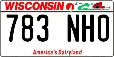 WI license plate 783NHO