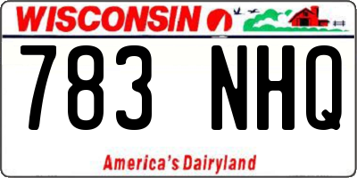 WI license plate 783NHQ