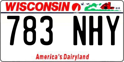 WI license plate 783NHY