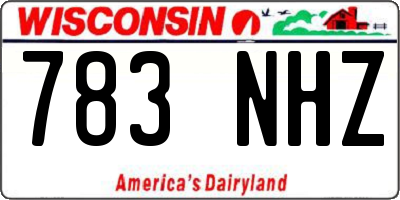 WI license plate 783NHZ