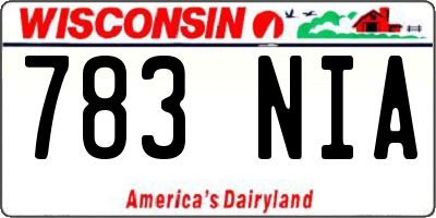 WI license plate 783NIA