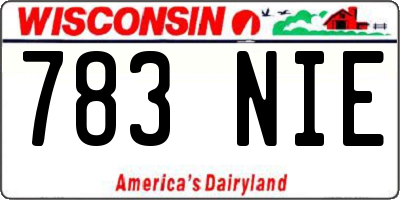 WI license plate 783NIE