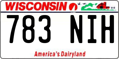 WI license plate 783NIH