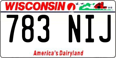 WI license plate 783NIJ