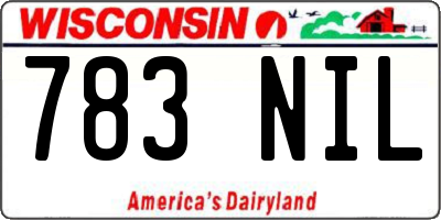 WI license plate 783NIL