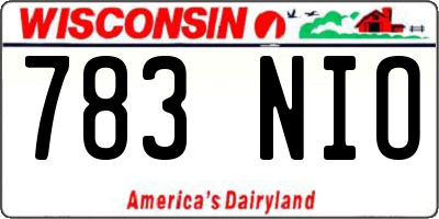WI license plate 783NIO