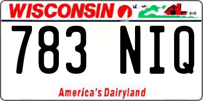 WI license plate 783NIQ