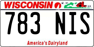WI license plate 783NIS