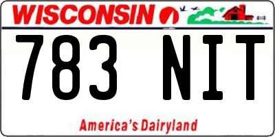 WI license plate 783NIT
