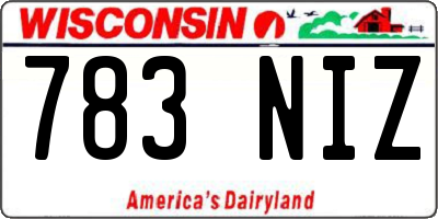 WI license plate 783NIZ