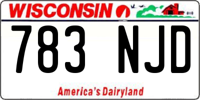 WI license plate 783NJD