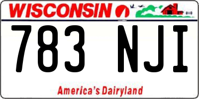 WI license plate 783NJI
