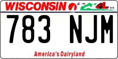 WI license plate 783NJM