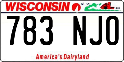 WI license plate 783NJO