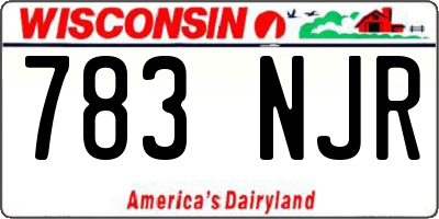 WI license plate 783NJR