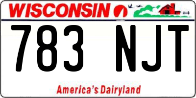 WI license plate 783NJT
