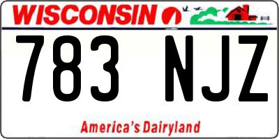WI license plate 783NJZ