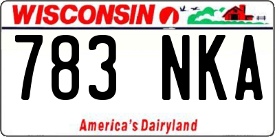 WI license plate 783NKA