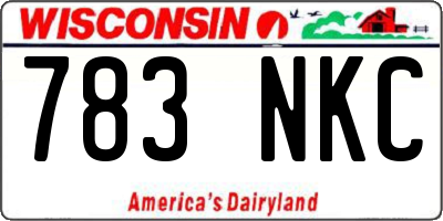 WI license plate 783NKC