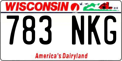 WI license plate 783NKG