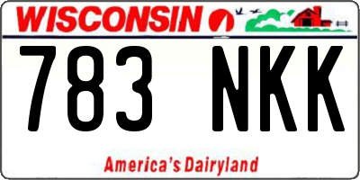 WI license plate 783NKK