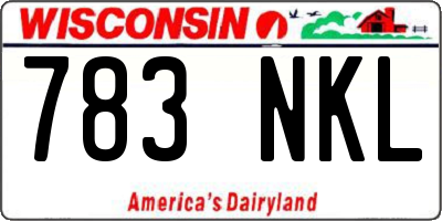 WI license plate 783NKL