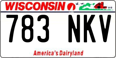 WI license plate 783NKV