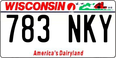 WI license plate 783NKY