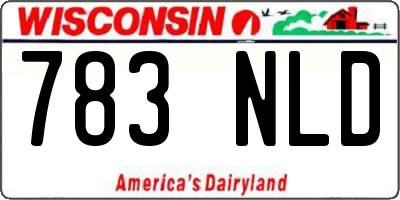 WI license plate 783NLD