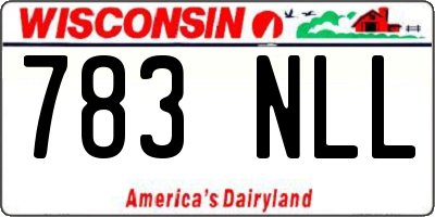 WI license plate 783NLL