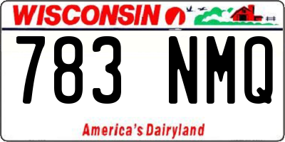 WI license plate 783NMQ