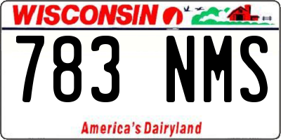 WI license plate 783NMS