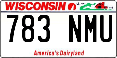 WI license plate 783NMU