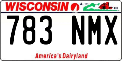 WI license plate 783NMX