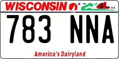 WI license plate 783NNA