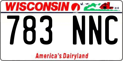 WI license plate 783NNC