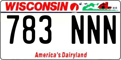 WI license plate 783NNN