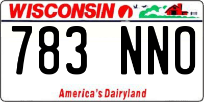 WI license plate 783NNO