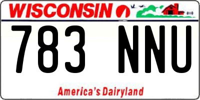 WI license plate 783NNU