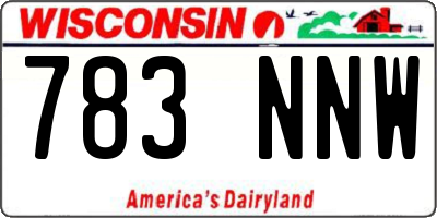 WI license plate 783NNW