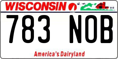 WI license plate 783NOB