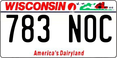 WI license plate 783NOC